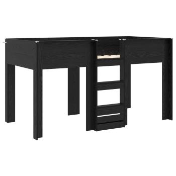 Etagenbett für Kinder Schwarz Eichen-Optik 90 x 190 cm