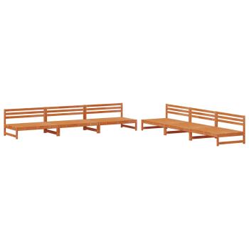 Garten-Lounge-Set 6 Stk. Wachsbraun Massives Kiefernholz