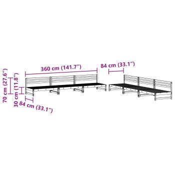Garten-Lounge-Set 6 Stk. Wachsbraun Massives Kiefernholz