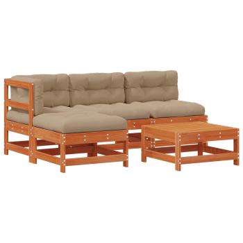 Garten-Lounge-Set 5 Stk. Wachsbraun Massives Kiefernholz