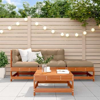 ARDEBO.de - Garten-Lounge-Set 4 stk. Wachsbraun Massives Kiefernholz
