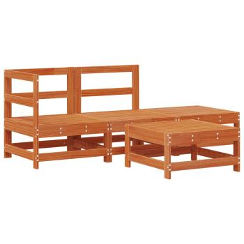 Garten-Lounge-Set 4 stk. Wachsbraun Massives Kiefernholz