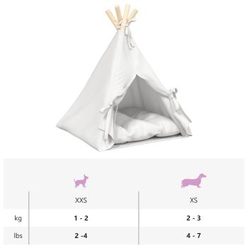 Haustier-Tipi mit Kissen Weiß 40 x 40 x 50 cm Polyester