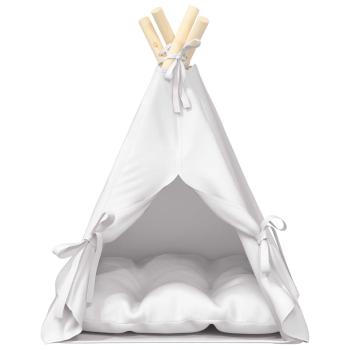 Haustier-Tipi mit Kissen Weiß 40 x 40 x 50 cm Polyester
