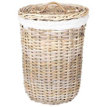 Wäschekorb mit Deckel GENDT 2 stk. Natürliches Grau Kubu Rattan