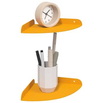 Eckregal zum Schweben 2 stk. Senfgelb 18 x 18 x 2 cm