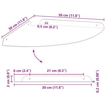 Eckregal zum Schweben Eckhalterung 4 Stk. Schwarz