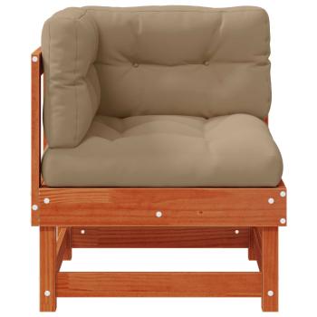 2 Stk. Gartenecksofa Massives Kiefernholz Wachsbraun