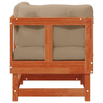 2 Stk. Gartenecksofa Massives Kiefernholz Wachsbraun