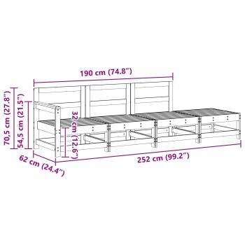 Sectional Sofa Einheiten Wachsbraun 252 x 62 x 70,5 cm