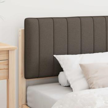 Bettgestell mit gepolstertem Kopfteil Natürlich und Taupe