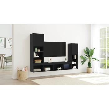 TV-Schränk 4 pcs Schwarz Eichen-Optik Holzwerkstoff