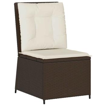 Garten-Sofa mit Kissen Schwarz und Cremeweiß Poly-Rattan