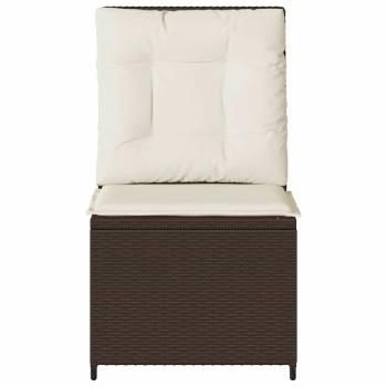Garten-Sofa mit Kissen Schwarz und Cremeweiß Poly-Rattan