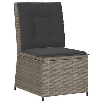 Garten-Sofa mit Kissen Grau Poly-Rattan