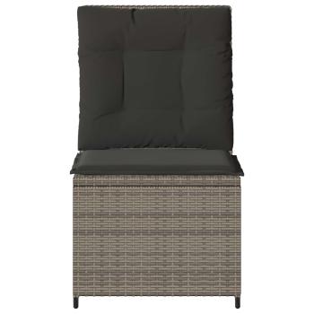 Garten-Sofa mit Kissen Grau Poly-Rattan