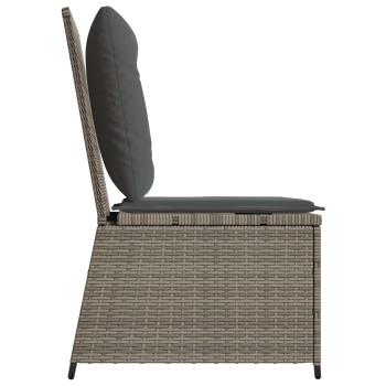 Garten-Sofa mit Kissen Grau Poly-Rattan