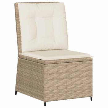 Garten-Sofa mit Kissen Schwarz und Cremeweiß Poly-Rattan