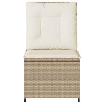 Garten-Sofa mit Kissen Schwarz und Cremeweiß Poly-Rattan