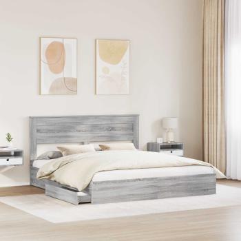 Aufbewahrungsbett Sonoma-Grau 200 x 200 cm Holzwerkstoff