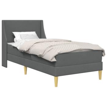 Bettgestell mit Matratze Grau 90 x 190 cm Polyester