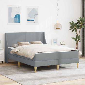 ARDEBO.de - Bettgestell mit Matratze Hellgrau 140 x 200 cm Polyester