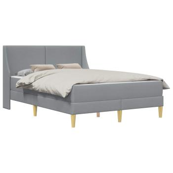 Bettgestell mit Matratze Hellgrau 140 x 200 cm Polyester