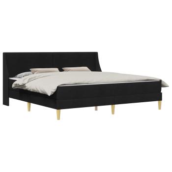 Bettgestell mit Matratze Schwarz 180 x 200 cm Polyester
