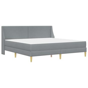 Bettgestell mit Matratze Hellgrau 200 x 200 cm Polyester