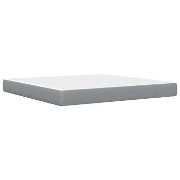 Bettgestell mit Matratze Hellgrau 200 x 200 cm Polyester