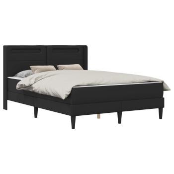 Bettgestell mit Matratze Schwarz 160 x 200 cm Kunstleder