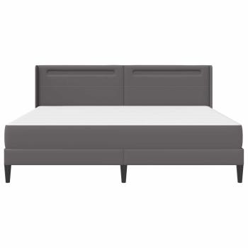 Bettgestell mit Matratze Grau 200 x 200 cm Kunstleder