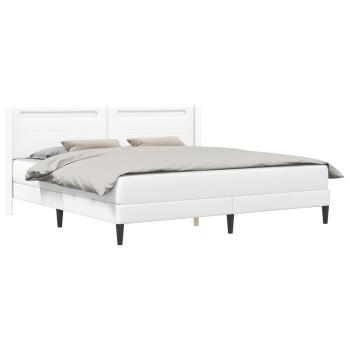 Bettgestell mit Matratze Weiß 200 x 200 cm Kunstleder