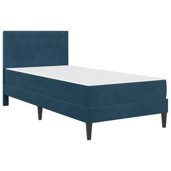 Bettgestell mit Matratze mit Kopfteil Blau 80 x 200 cm Samt