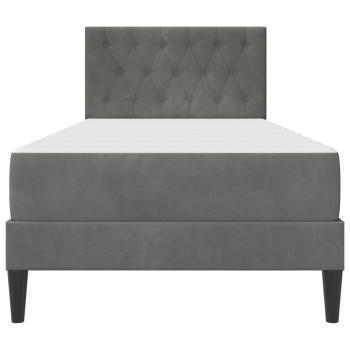 Bettgestell mit Matratze Dunkelgrau 90 x 190 cm Samt
