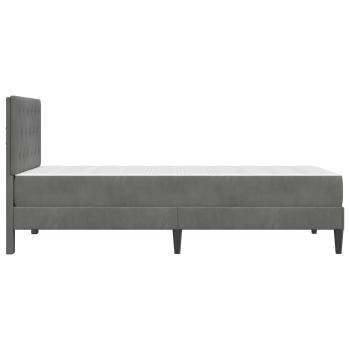 Bettgestell mit Matratze Dunkelgrau 90 x 190 cm Samt