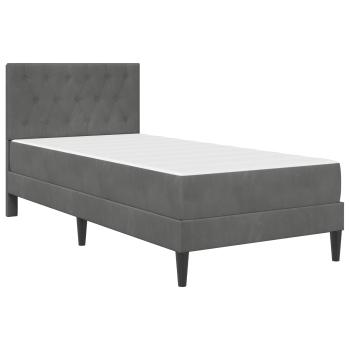 Bettgestell mit Matratze Dunkelgrau 90 x 200 cm Samt