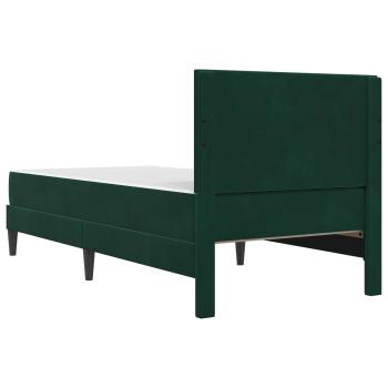 Bettgestell mit Matratze Dunkelgrün 90 x 200 cm Samt