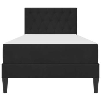 Bettgestell mit Matratze mit Kopfteil Schwarz 90 x 200 cm Samt