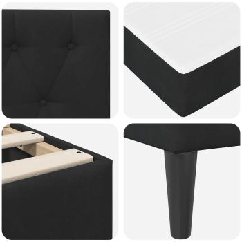 Bettgestell mit Matratze mit Kopfteil Schwarz 90 x 200 cm Samt