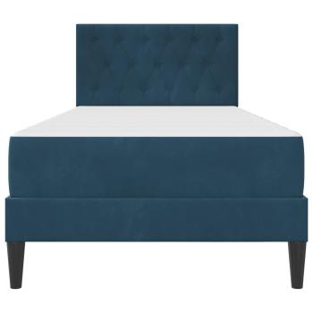 Bettgestell mit Matratze mit Kopfteil Blau 90 x 200 cm Samt