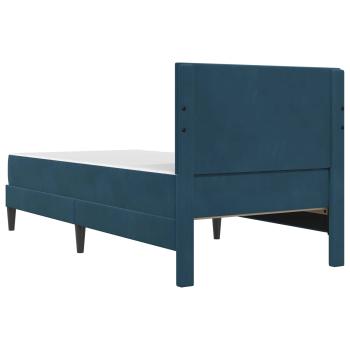 Bettgestell mit Matratze mit Kopfteil Blau 90 x 200 cm Samt