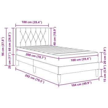 Bettgestell mit Matratze Dunkelgrün 100 x 200 cm Samt