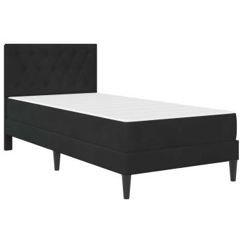 Bettgestell mit Matratze mit Kopfteil Schwarz 100 x 200 cm Samt