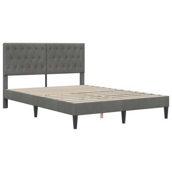 Bettgestell mit Matratze Dunkelgrau 120 x 200 cm Samt