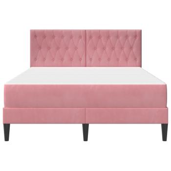 Bettgestell mit Matratze mit Kopfteil Rosa 120 x 200 cm Samt