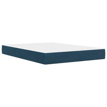 Bettgestell mit Matratze mit Kopfteil Blau 120 x 200 cm Samt
