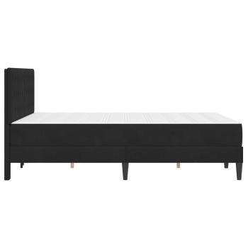 Bettgestell mit Matratze mit Kopfteil Schwarz 140 x 190 cm Samt