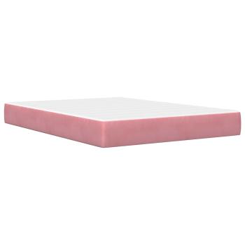 Bettgestell mit Matratze mit Kopfteil Rosa 140 x 200 cm Samt