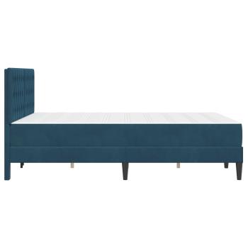 Bettgestell mit Matratze mit Kopfteil Blau 140 x 200 cm Samt
